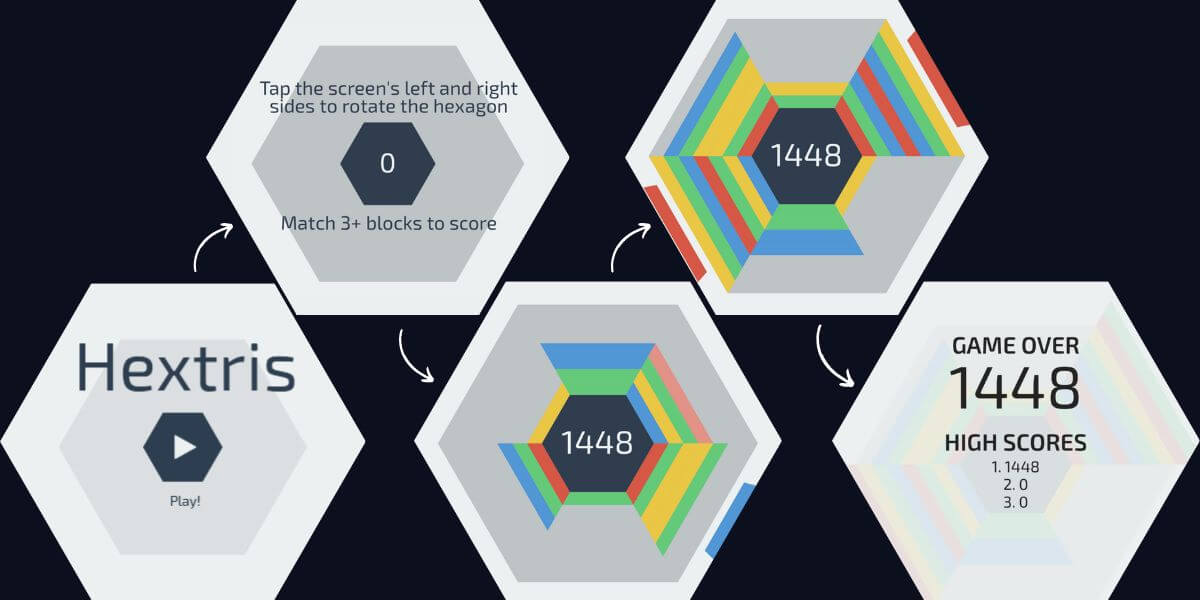 Hextris: Hexagon Puzzle Game